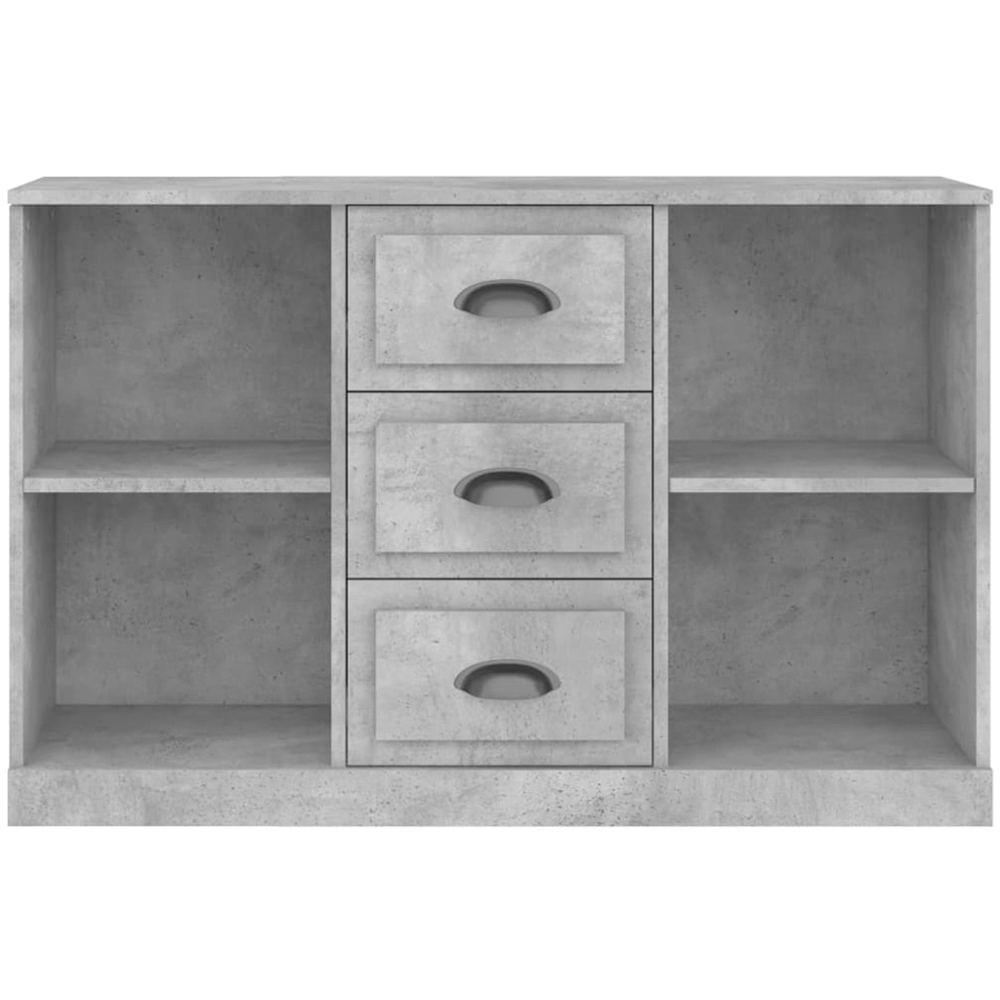 vidaXL 3 Drawer 4 Shelf Concrete Grey Wooden Sideboard Wooden Sideboard Image 4