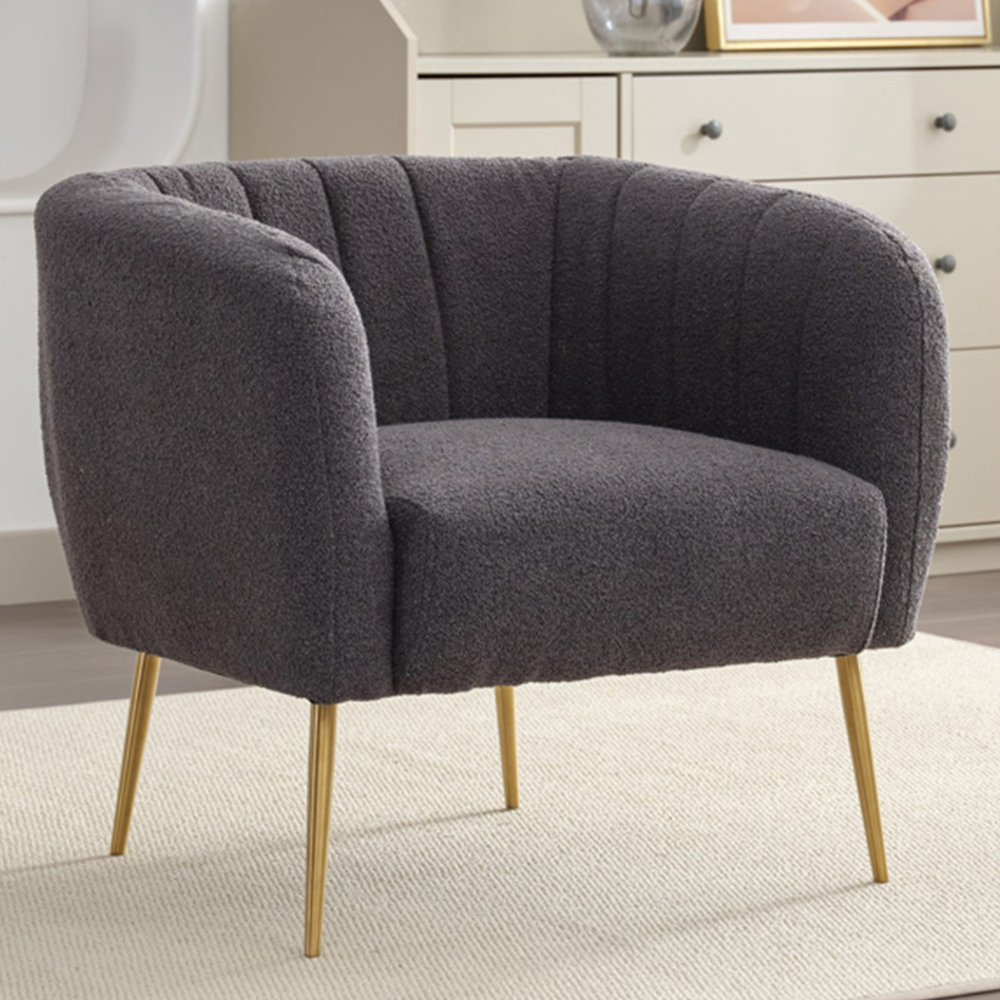 Artemis Home Ronan Dark Grey Boucle Accent Chair Image 1