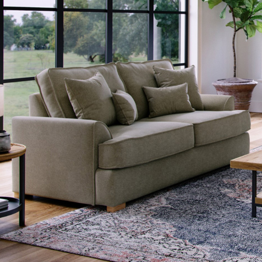 Alba City 2 Seater Fossil Fabric Sofa Image 1