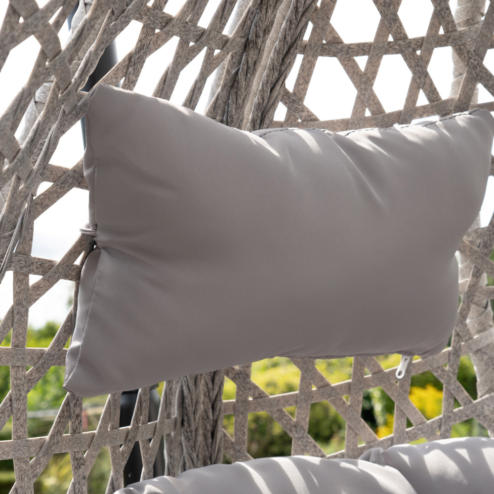 Artemis Home Abingdon Single Light Grey Rattan Effect Hanging Egg Pod Chair Image 4