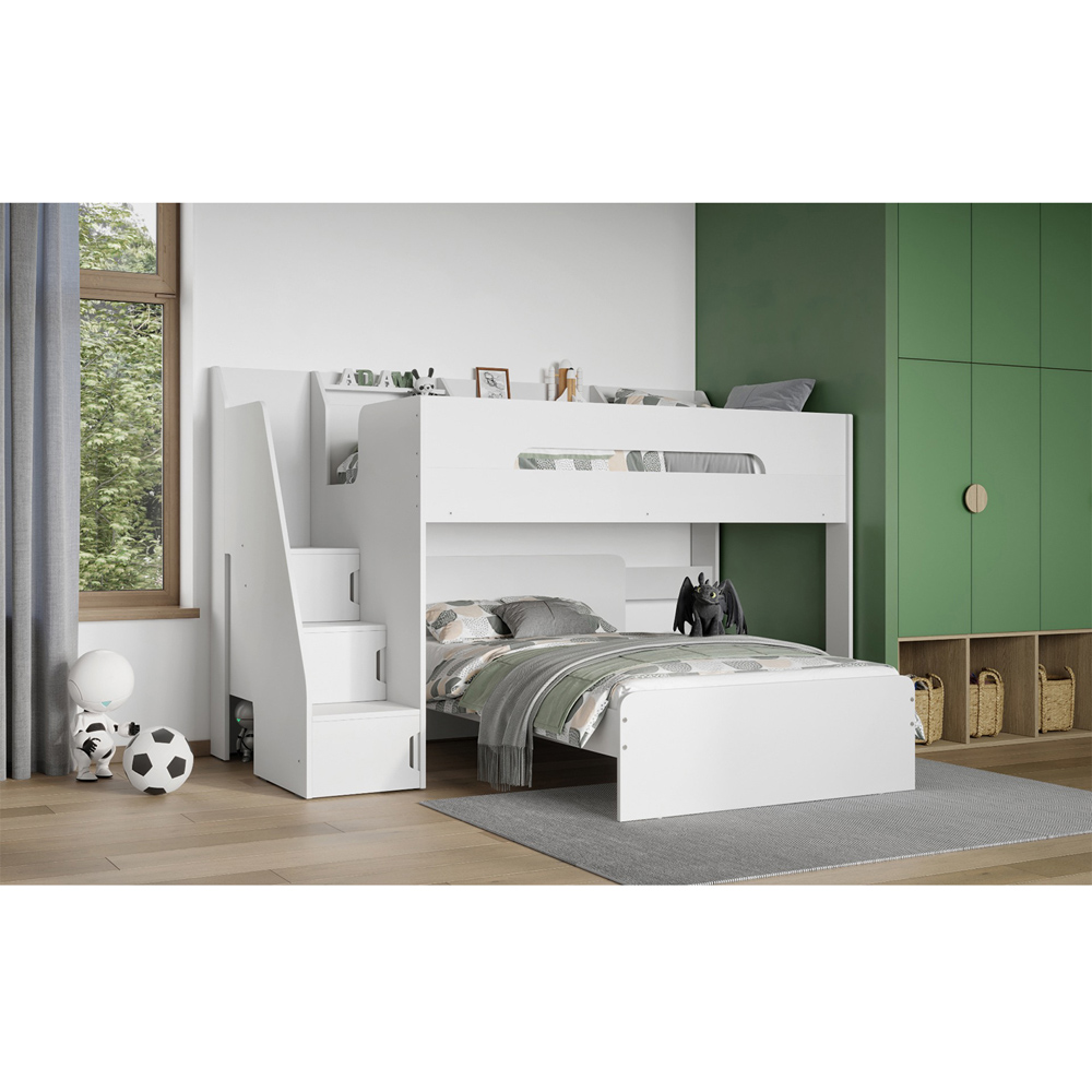 Flair Stepaside Triple Sleeper White L Shaped Bunk Bed Image 6