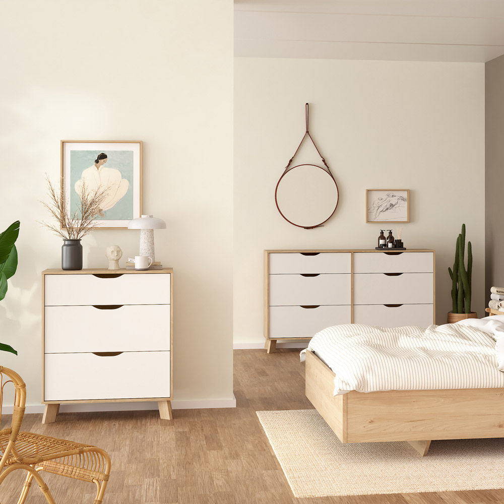 Furniture To Go Ikast 3 Drawer Brown and White Chest of Drawers Image 6