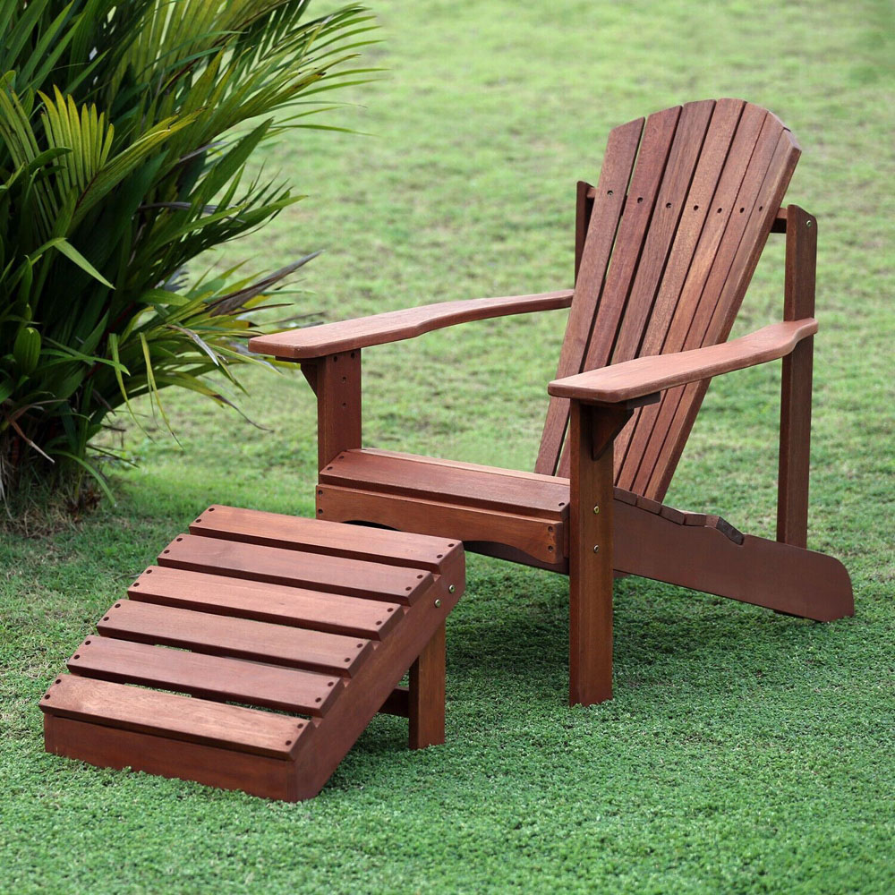 Walplus Teak Oil Hardwood Adirondack Footstool Image 4