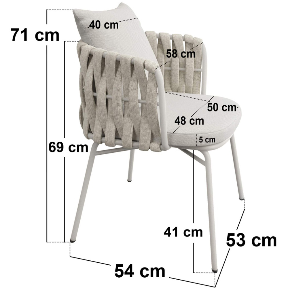 SOLACE+CO Florence Louisa 4 Seater Round Garden Dining Set Image 7