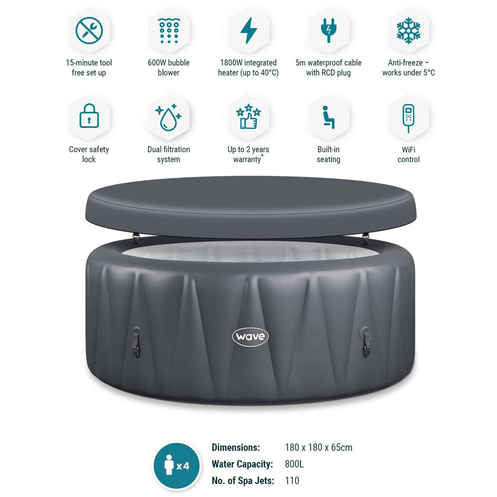 Wave Atlantic Inflatable Spa Grey Image 4
