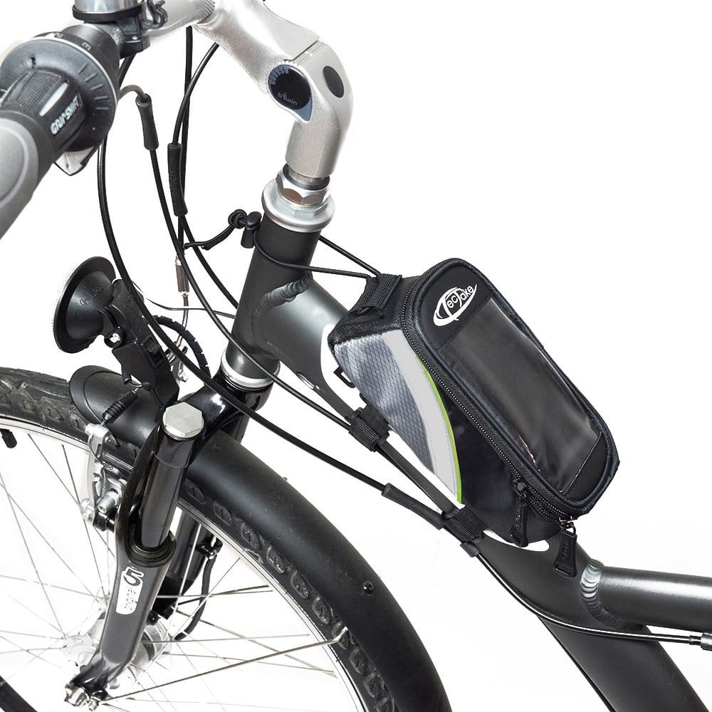tectake Black Grey and Green Bike Phone Holder Image 8