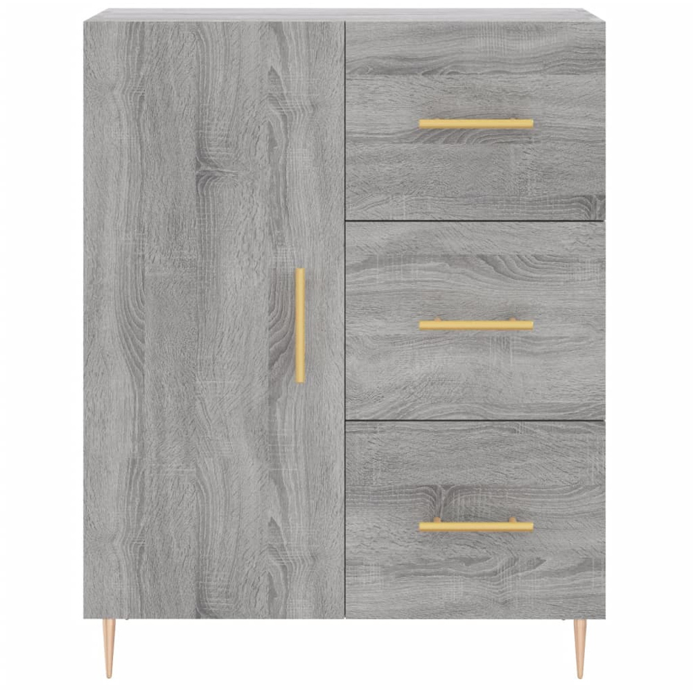 vidaXL Single Door 3 Drawer Grey Sonoma Sideboard Image 5
