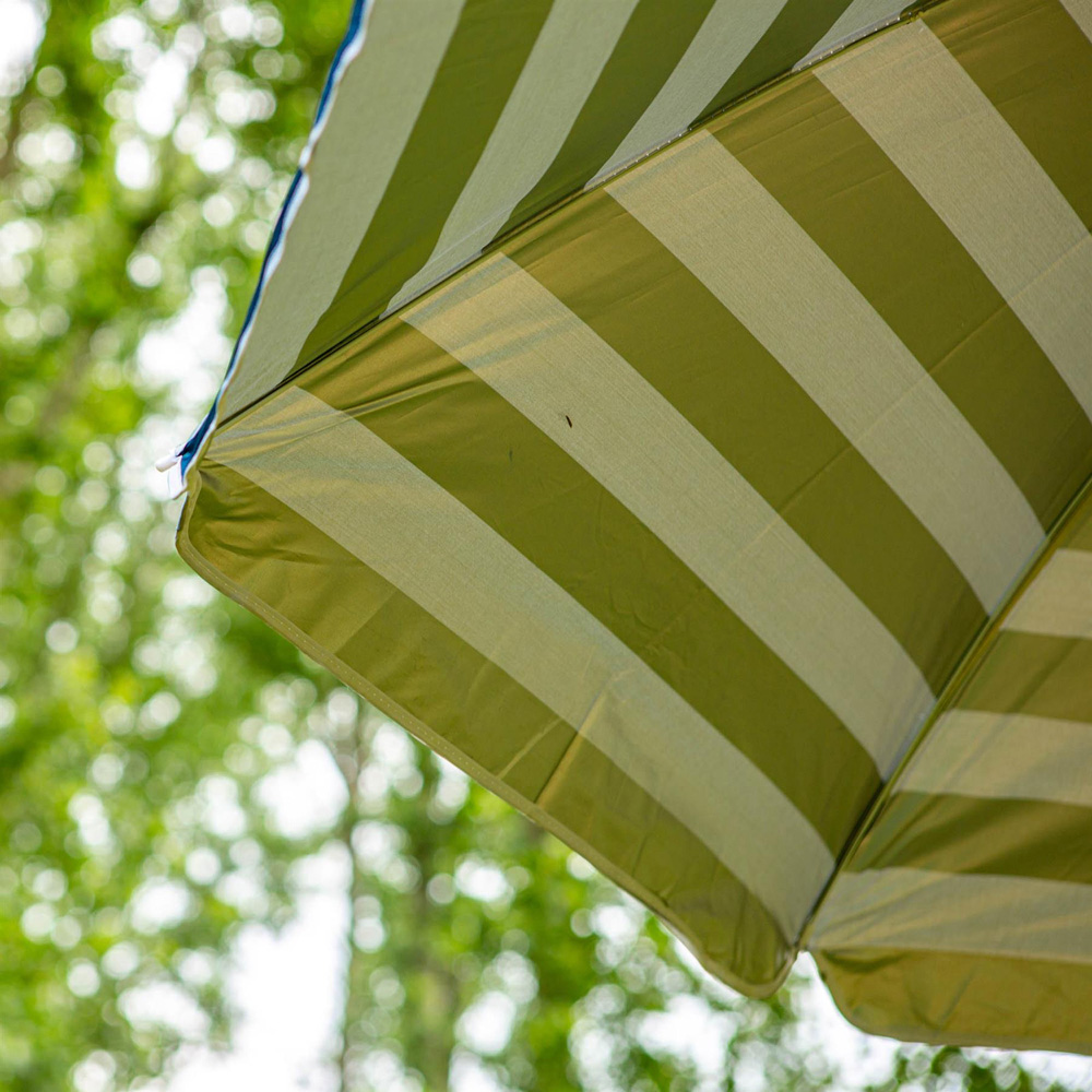 Harbour Housewares Yellow Stripe Metal Beach Parasol 1.8m Image 3
