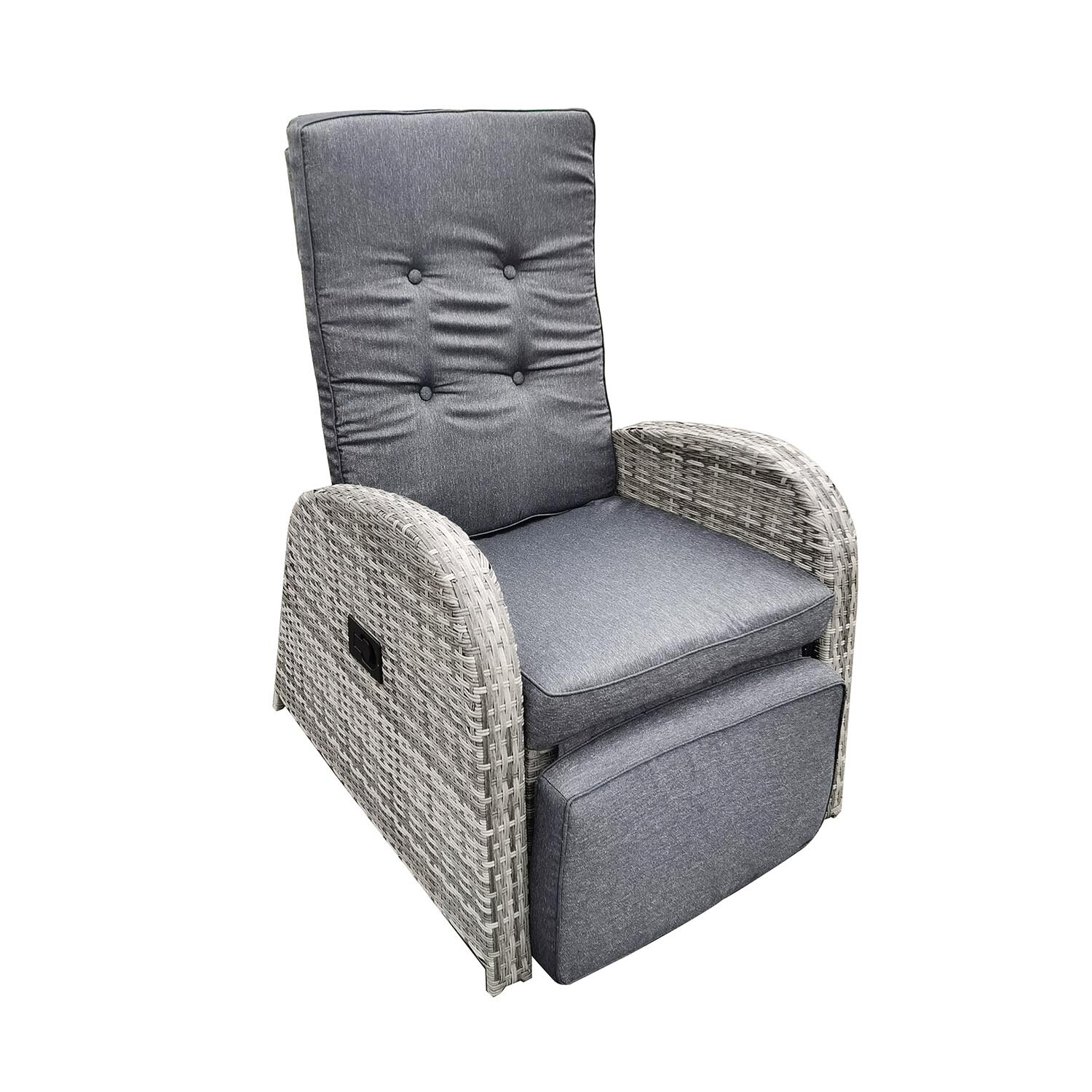 Malay Deluxe Malay New Hampshire Grey Wicker Reclining Chair Image 2