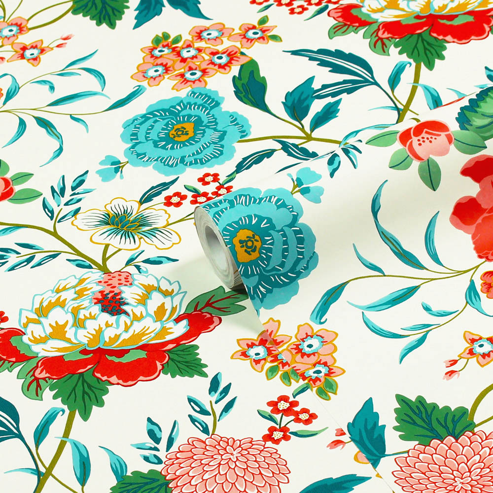 furn. Azalea Floral Multicolour Matte Wallpaper Image 2
