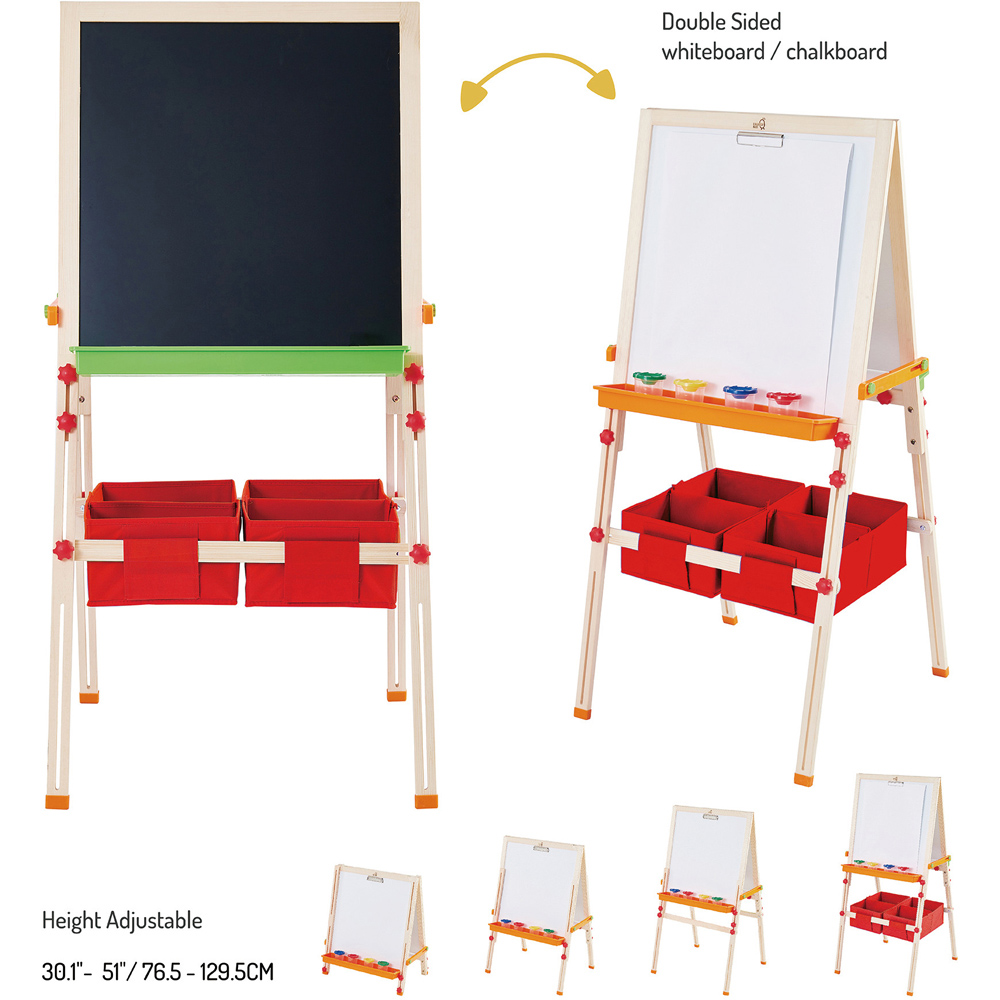 Teamson Kids Little Artist Vangogh Red Wooden Double Sided Art Easel Image 7