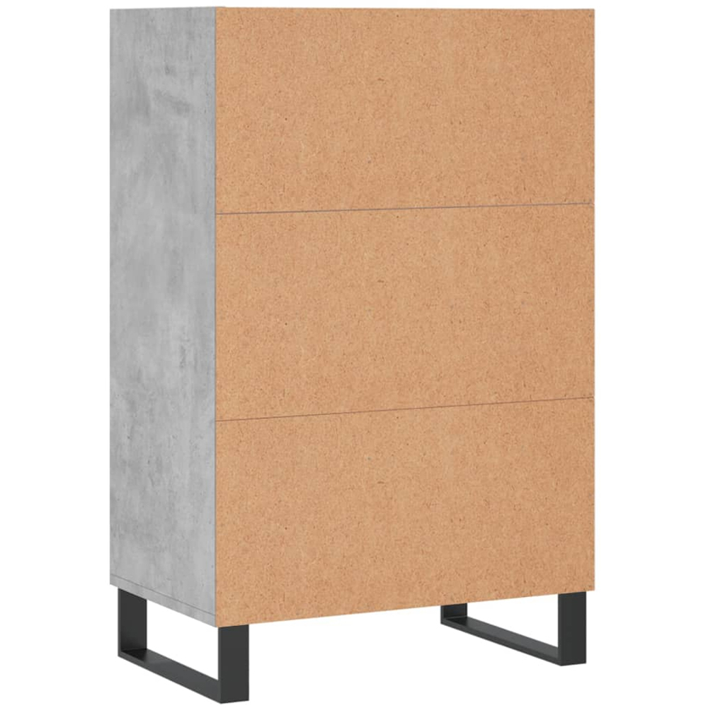 vidaXL 4 Shelf Concrete Grey Small Highboard Image 6