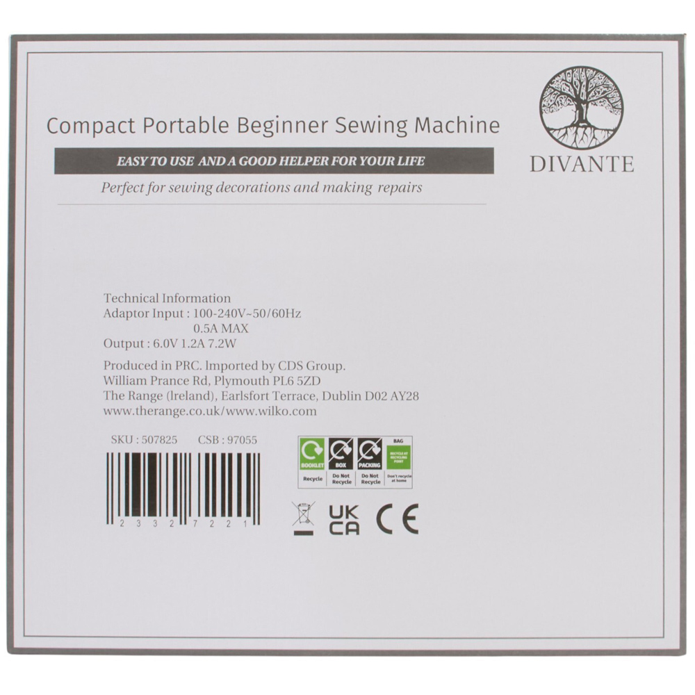 Compact Portable Beginner Sewing Machine White Image 7