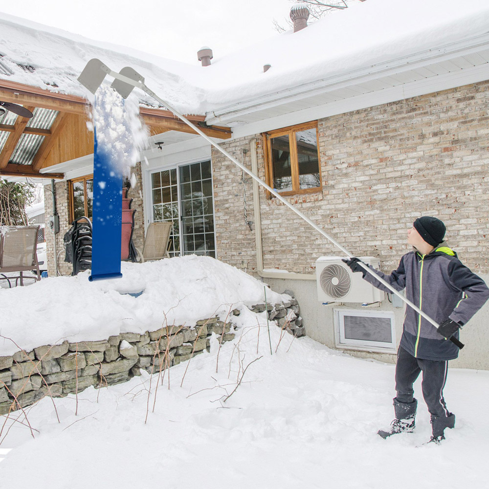 Costway Snow Roof Rake with 4 Section Pole Image 2