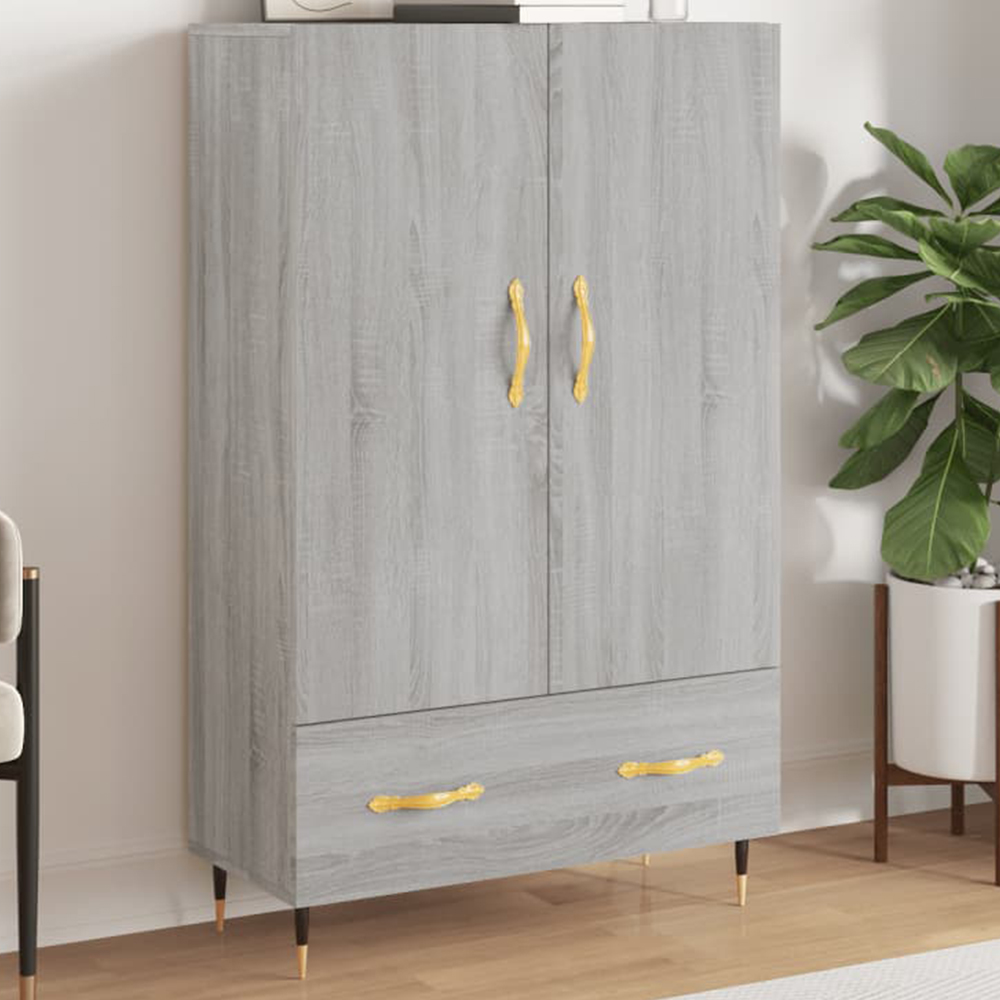 vidaXL 2 Door Single Drawer Grey Sonoma Highboard Image 1