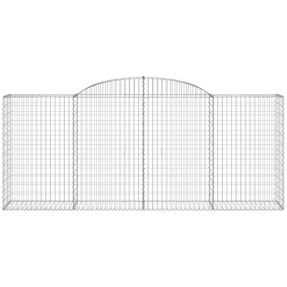 vidaXL Silver Galvanised Iron Arched Gabion Basket 300 x 50 x 120/140cm 17 Pack Image 3