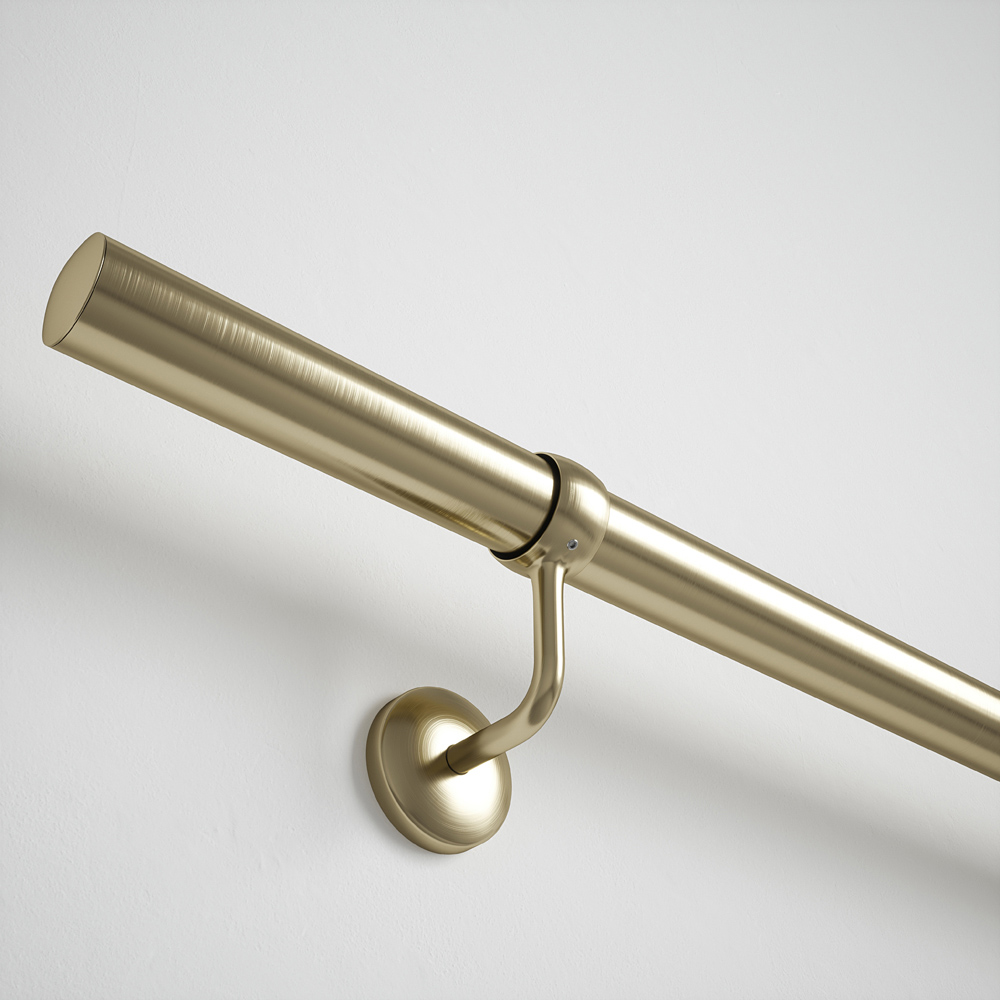 Forgeworks Satin Brass Stair Hand Rail Kit 3.6m Image 7