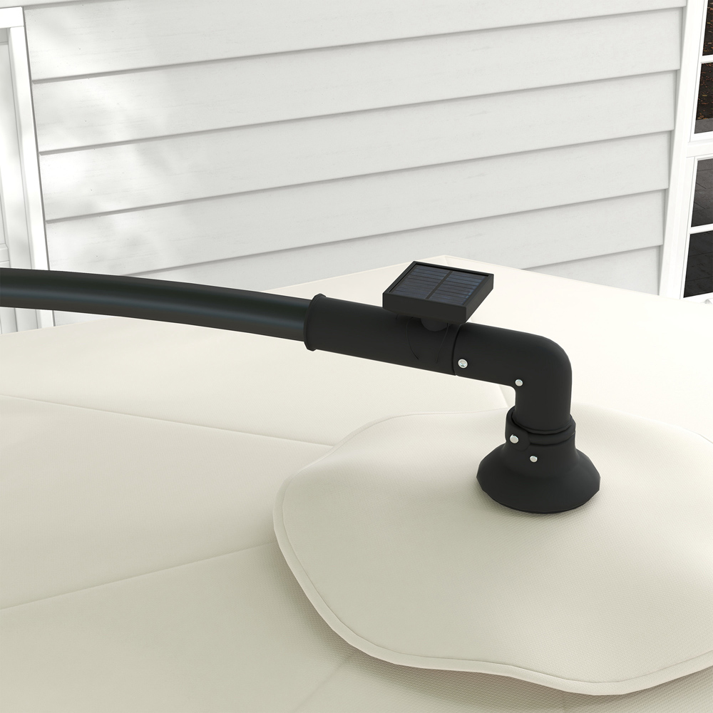 Outsunny Beige LED Crank Banana Cantilever Parasol 3m Image 3