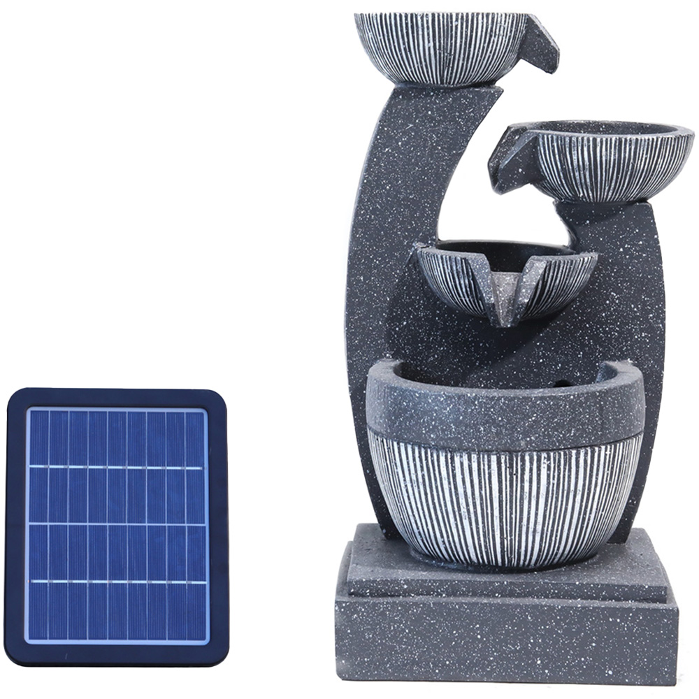 Living and Home Multi Tier Grey Rockery Fountain Image 1