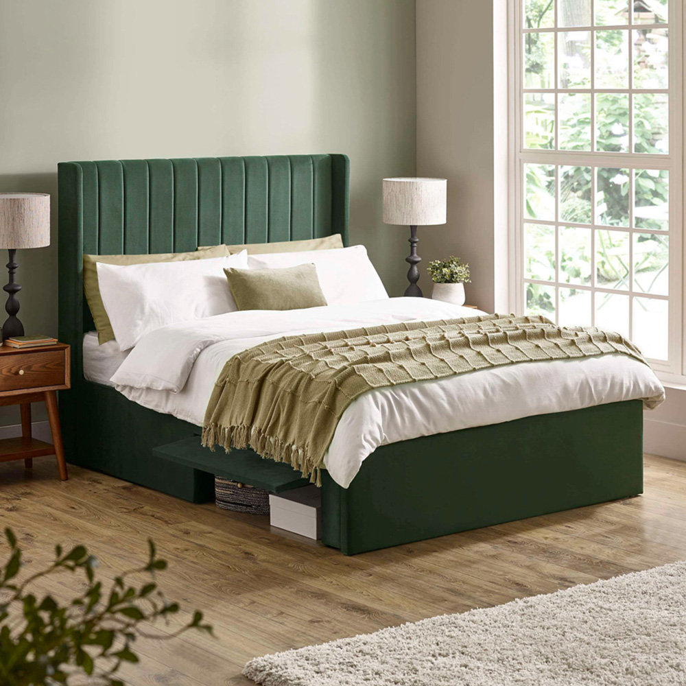 Julian Bowen Leila Bottle Green King Size Bed with Dual Storage Door Image 1