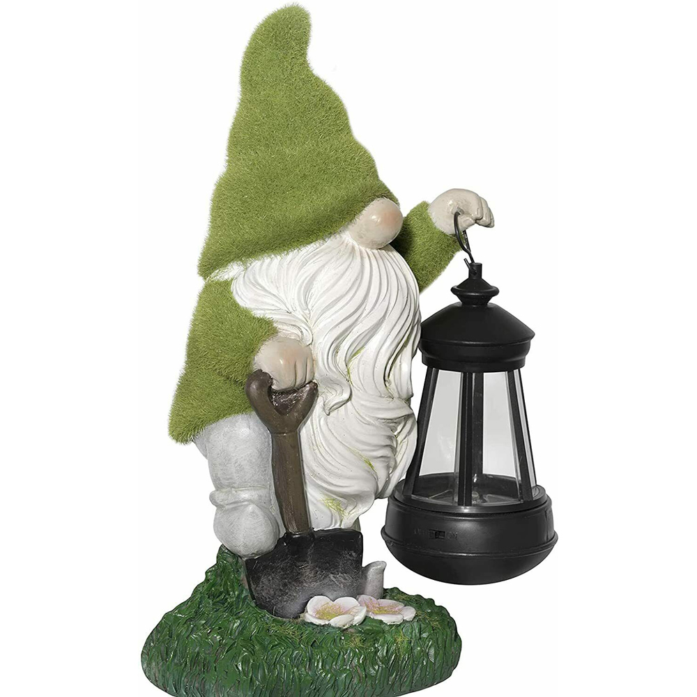 wilko Solar Powered Gnome Statue with Lantern Image 3