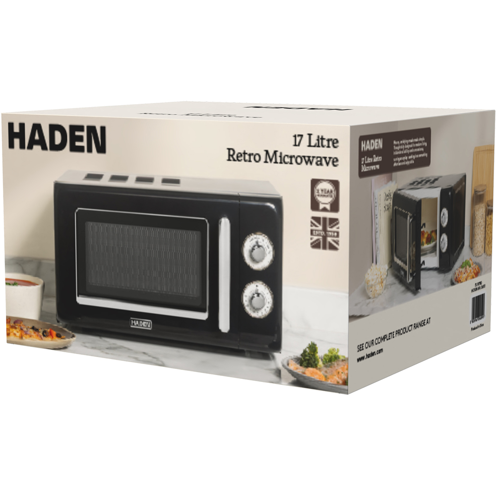 Haden 214591 Retro Black 17L Manual Microwave 700W Image 6