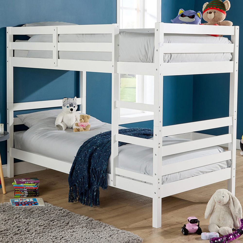Home Source Hendon Single Grey Childrens Wooden Single Bunk Bed Image 1