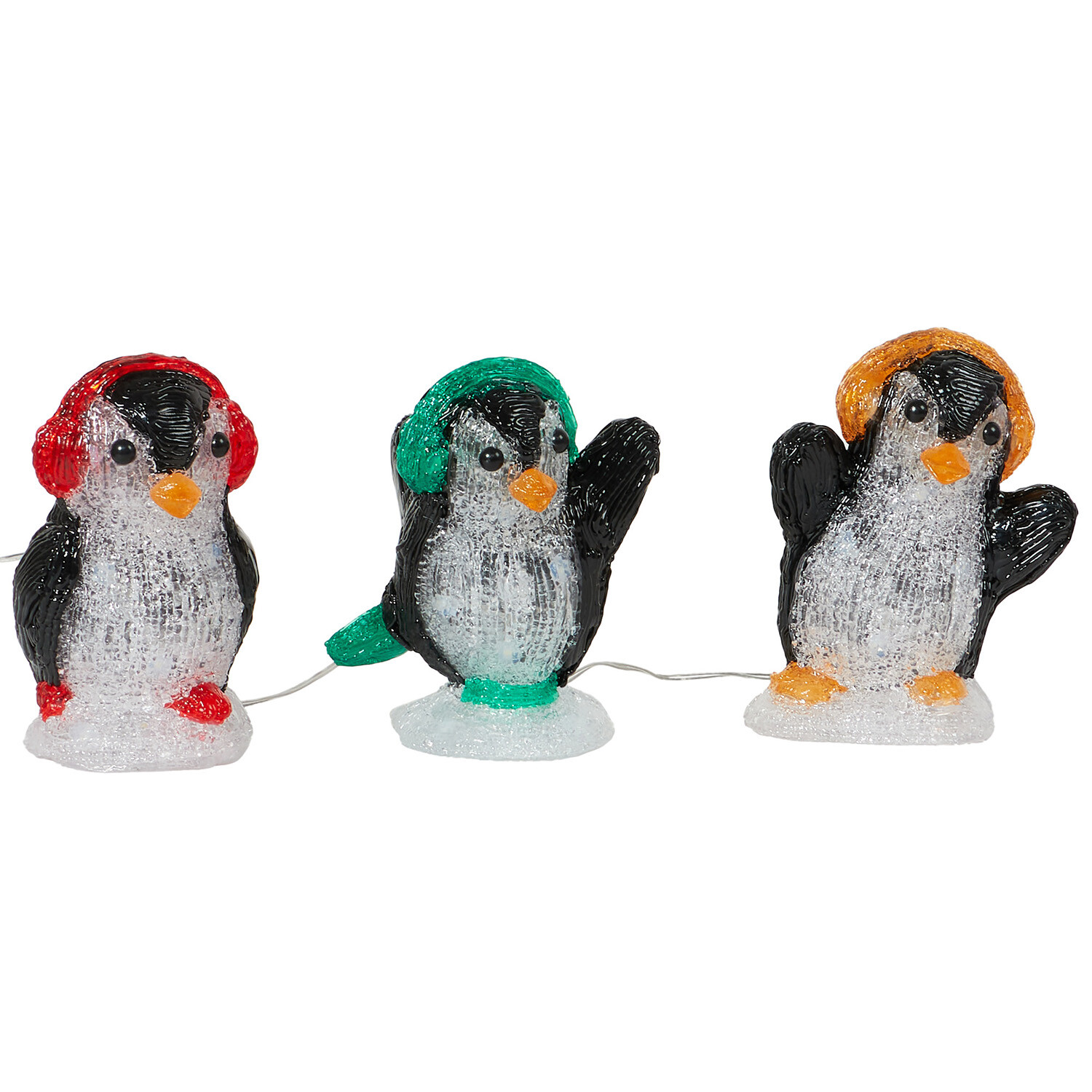 LED Acrylic Penguin Friends - Black & White Image 2