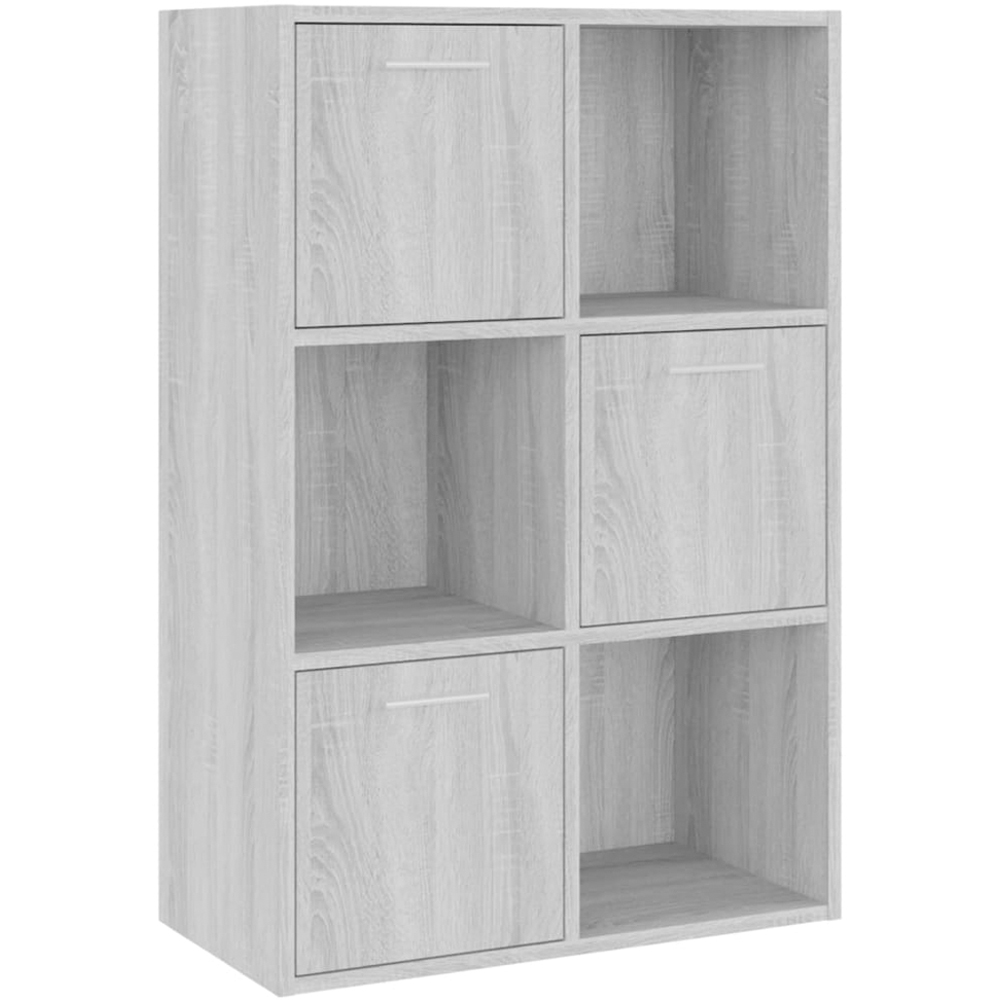 vidaXL 3 Door 3 Open Shelf Grey Sonoma Storage Cabinet Image 2