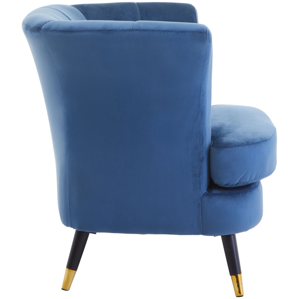Premier Housewares Loretta Midnight Blue Velvet Curved Accent Chair Image 5
