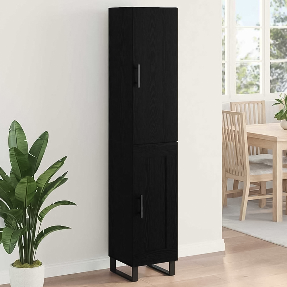 vidaXL 2 Door Black Oak Sideboard Image 1