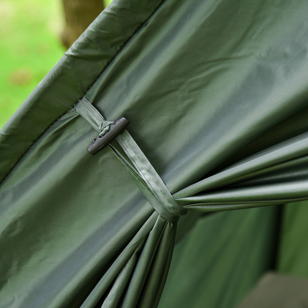 Outsunny 4-in-1 Foldable Dome Tent Camping Cot with Sleeping Bag Green Image 4