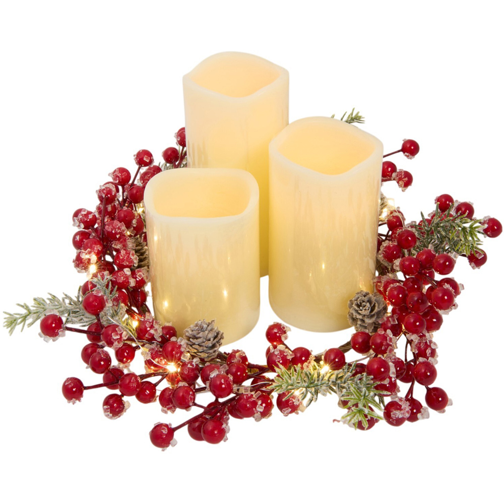 Berry LED Candle Set with Remote Image 4