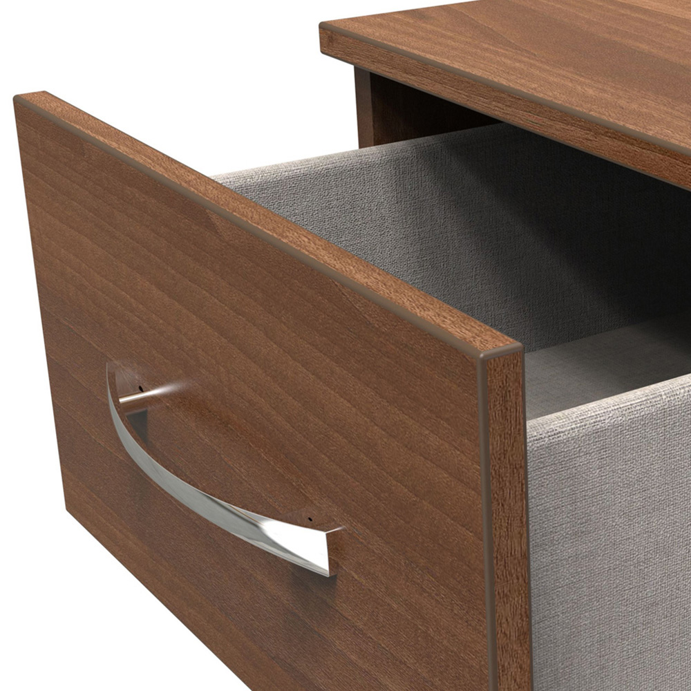 Crowndale Avon 2 Drawer Noche Walnut Bedside Cabinet Image 6