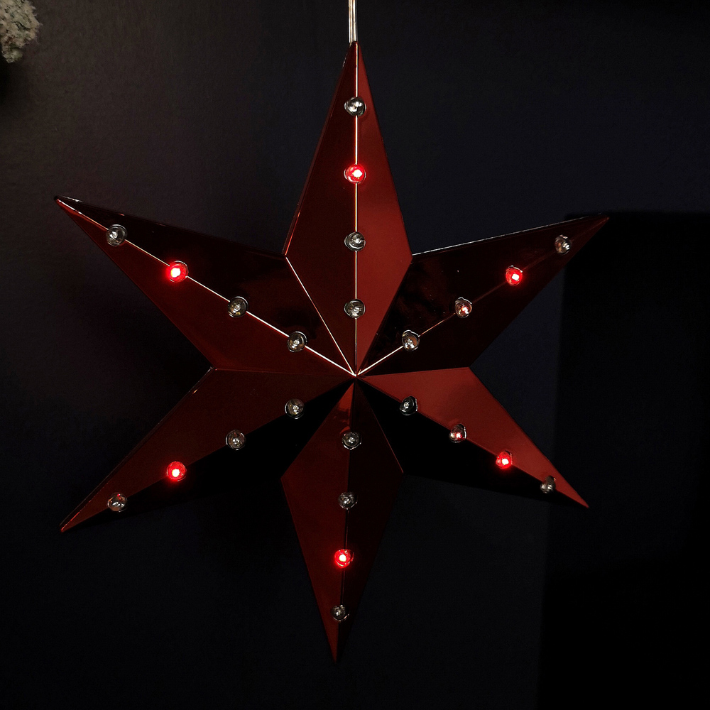 Samuel Alexander Ruby Hanging Shooting Star LED Christmas Bauble 20cm Image 2