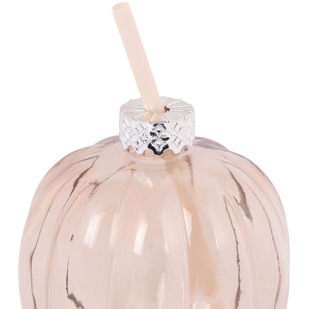 Pumpkin Drinking Jar with Lid and Straw Image 5