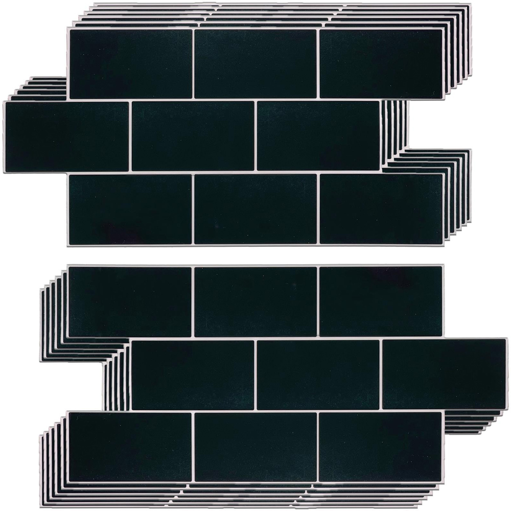 Wallplus Black Mosaic Wall Tile Sticker 15.4 x 30.5 cm 12 Pack Image 5