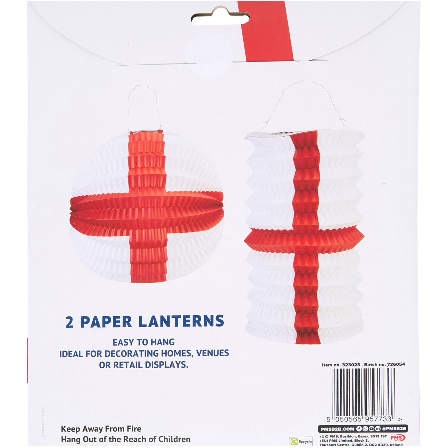 Pack of 2 World Cup 2026 England Paper Lanterns Image 3