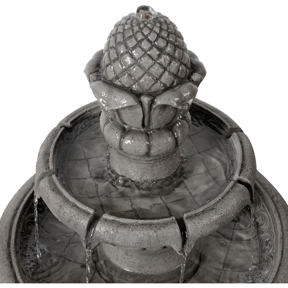 Teamson Home 2-Tier Light Grey Birdbath Water Fountain 99cm Image 6