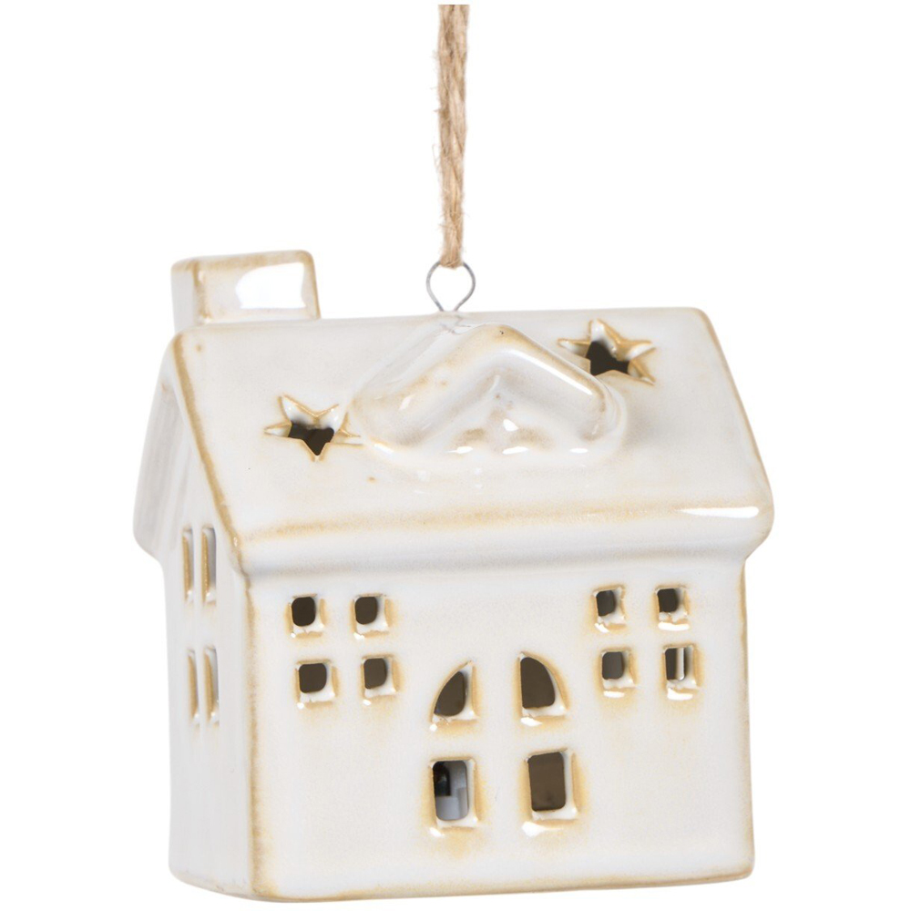 Reactive Glaze LED House Hanging Decoration Image 4