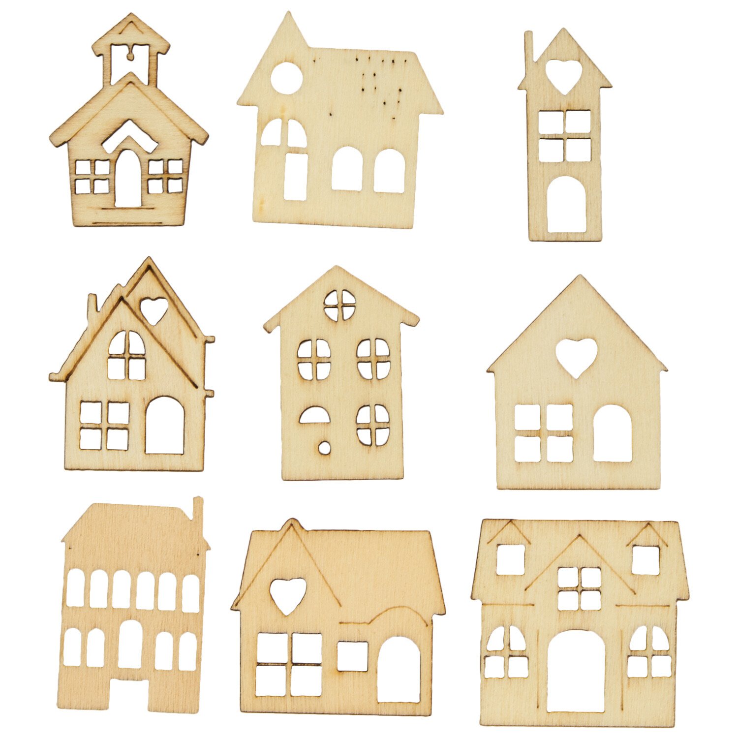45 Piece Wooden House Shapes Image 2