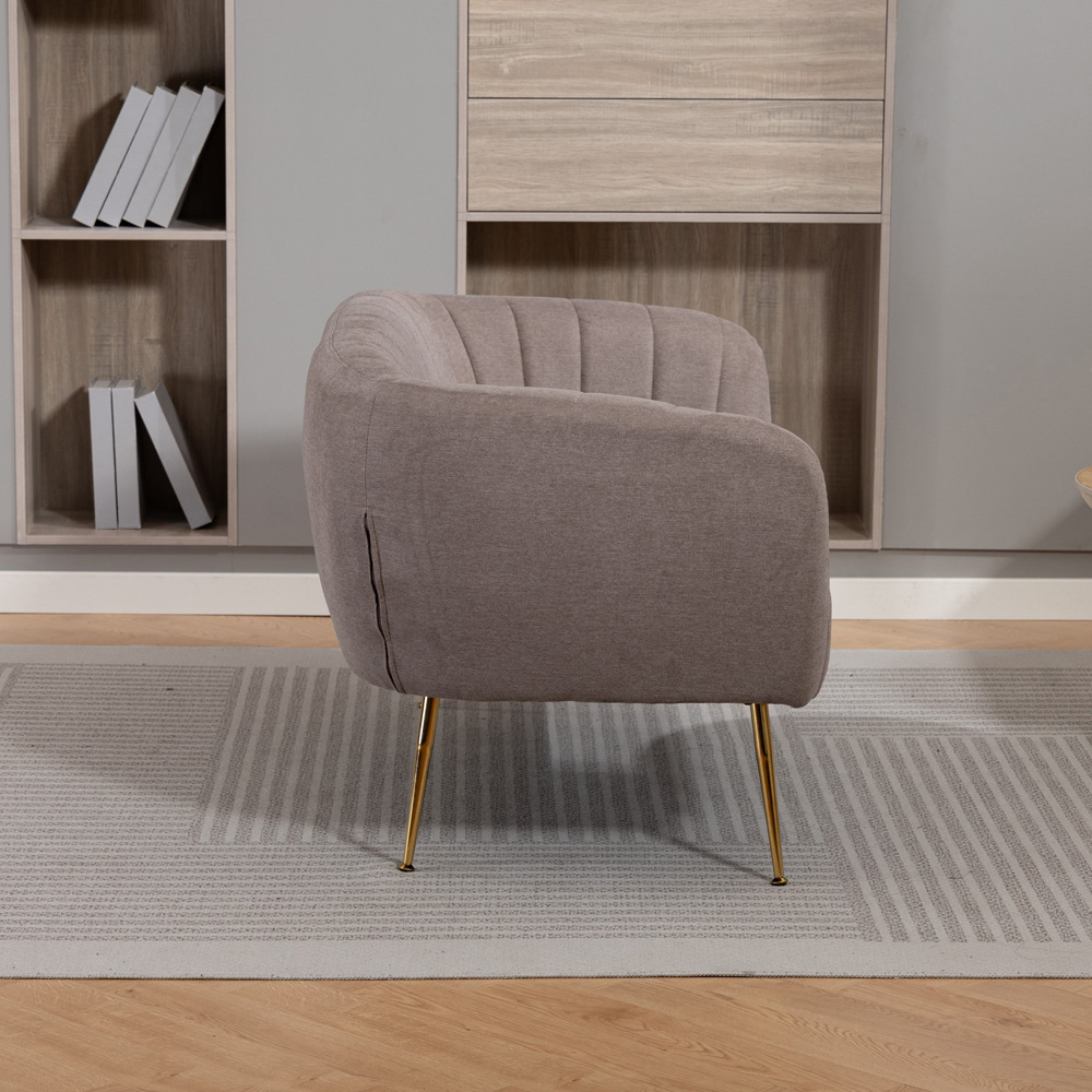 Artemis Home Stanton 2 Seater Brown Fabric Shell Accent Sofa Image 5