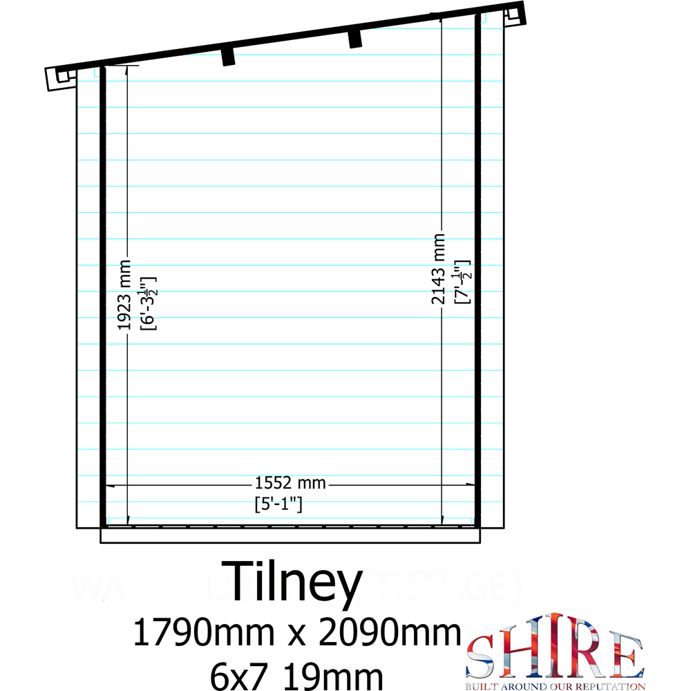 Shire Tilney 6 x 7ft Pent Garden Log Cabin Image 8