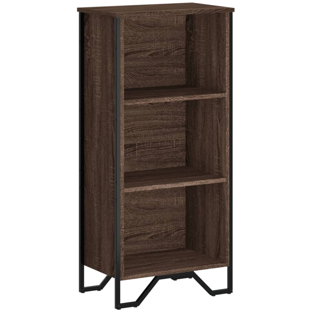 vidaXL 3 Shelf Brown Oak Bookcase Image 2