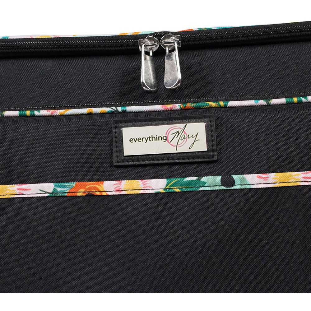 Everything Mary EVM6362-10 Black Floral Rolling Tote Trolley Bag 36.2 x 22.2 x 39.3cm Image 7
