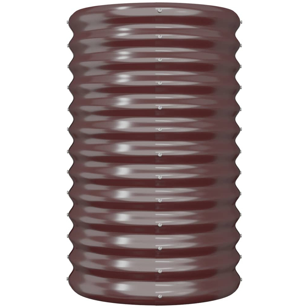 vidaXL Brown Galvanised Steel Tall Round Garden Planter 40 x 40 x 68cm Image 2