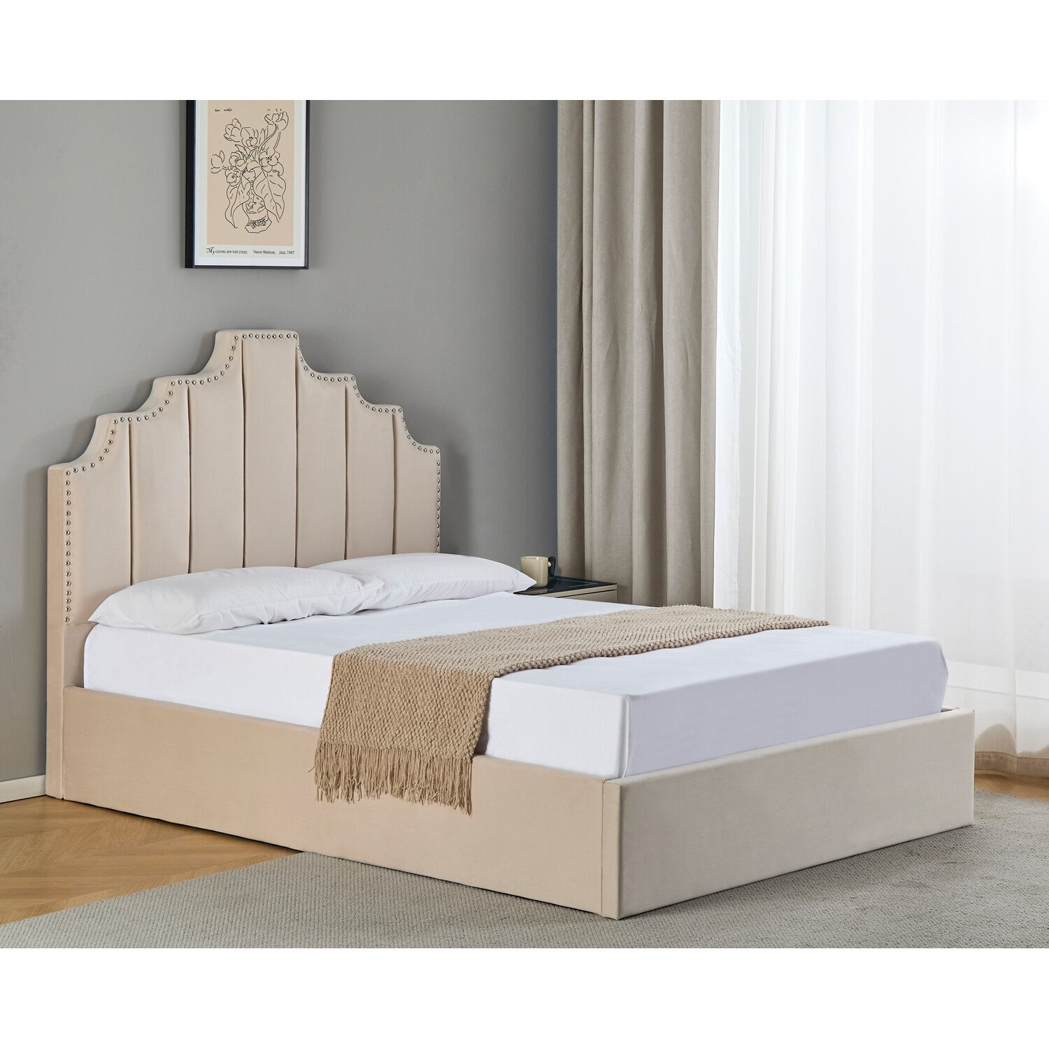 Lipton Ottoman Bed - Cream / King Image 11