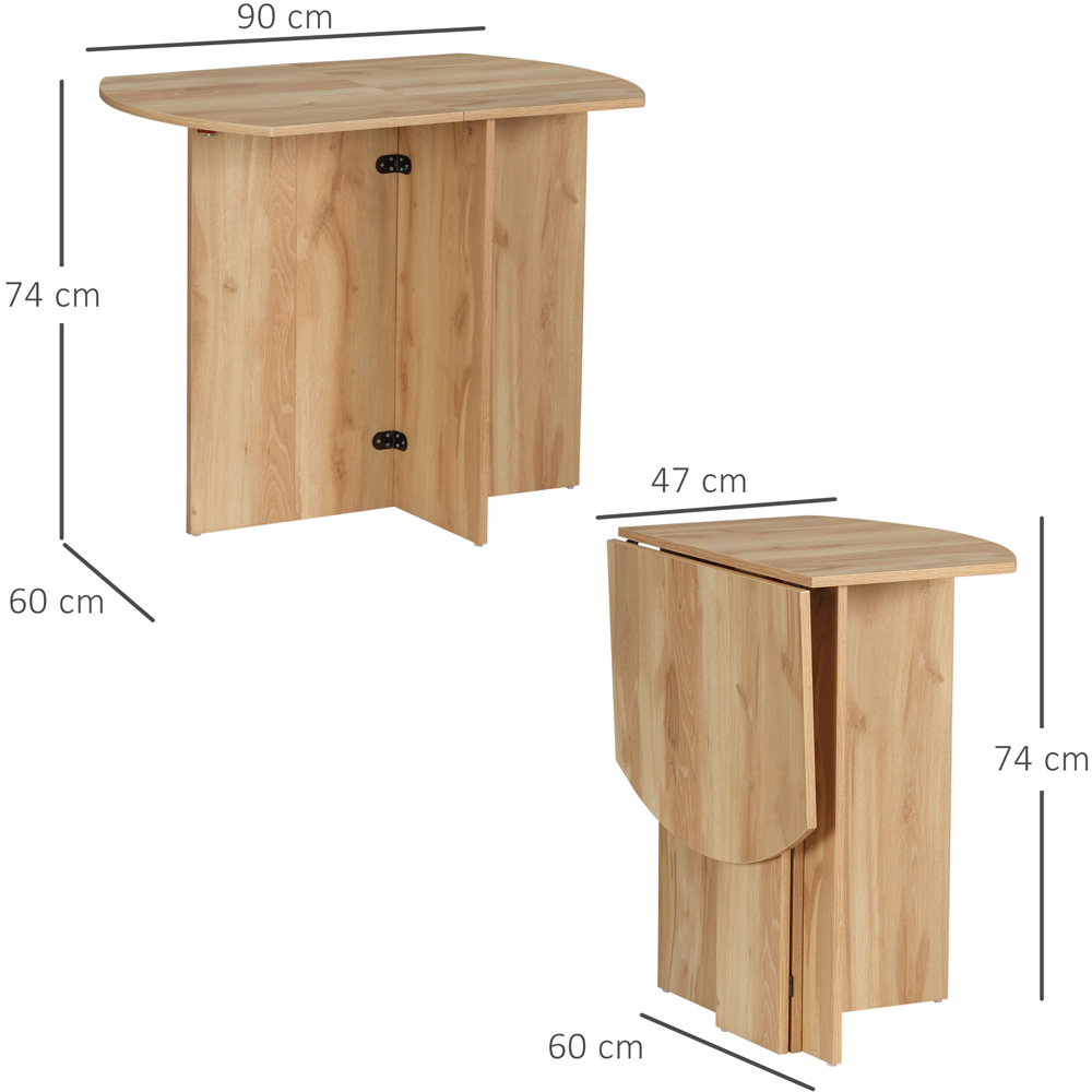 HOMCOM 4 Seater Oak Drop Leaf Dining Table Image 9