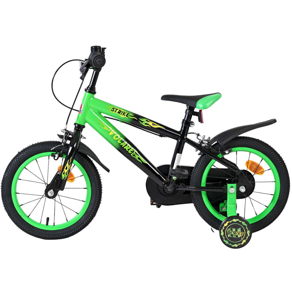 Volare Strike Kids 14 inch Green and Black Bike with Stabilisers Image 5