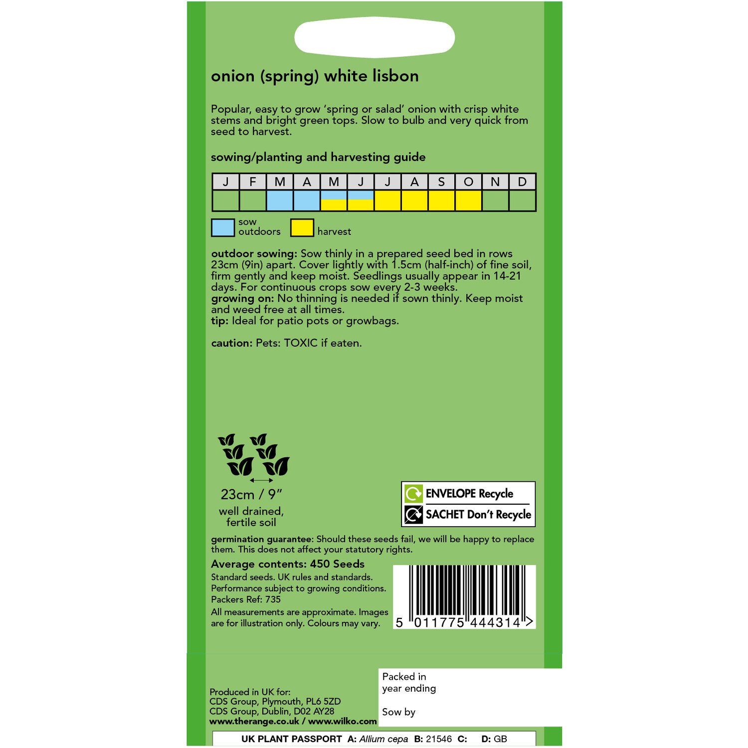 Wilko Spring Onion White Lisbon Seeds Image 2